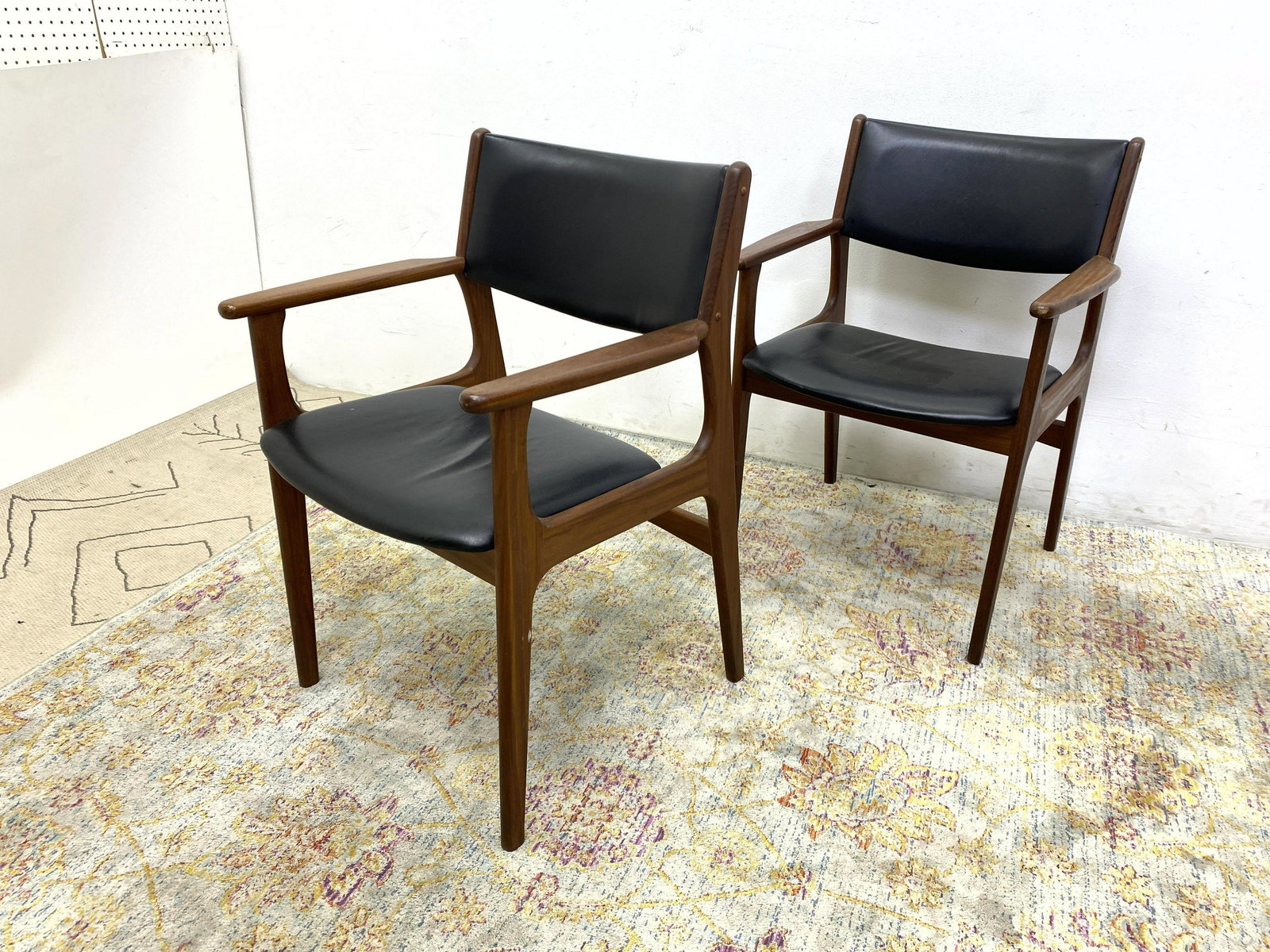 Pr Danish Modern Teak  Arm Chairs. Marked. (1 of 11)
