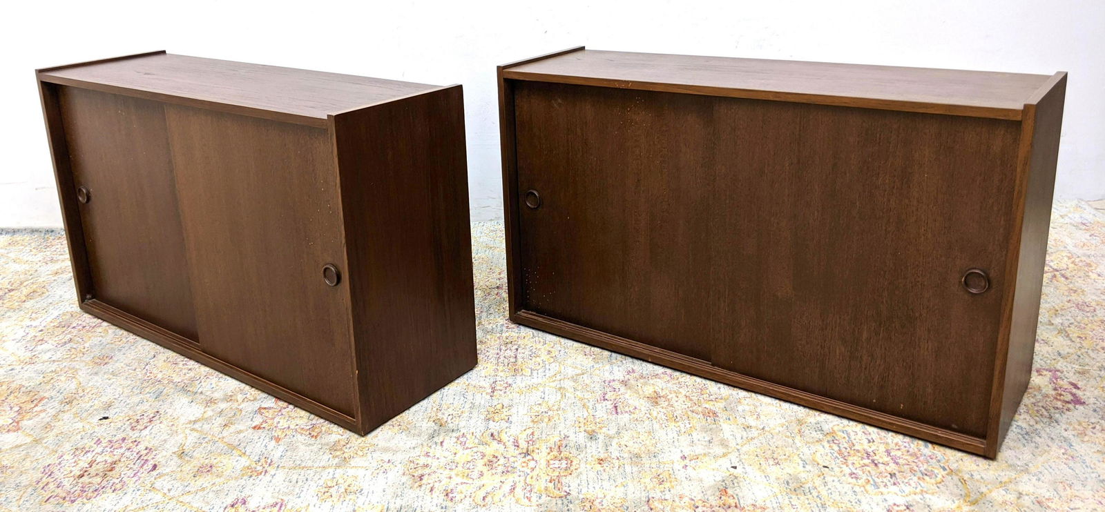 Pr Danish Modern Teak Cabinets. Sliding doors. (1 of 20)