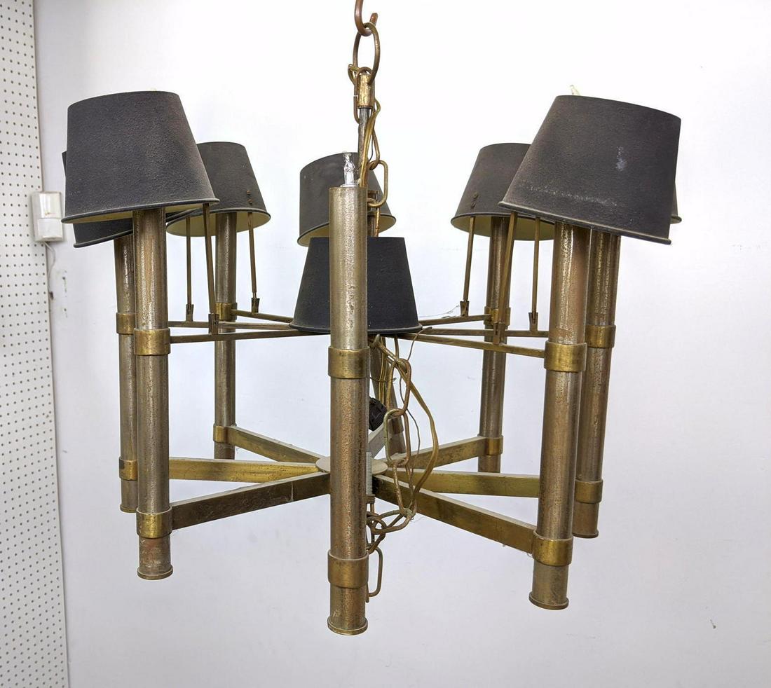 Stainless and Brass Hanging Chandelier. 8 Arms. (1 of 7)