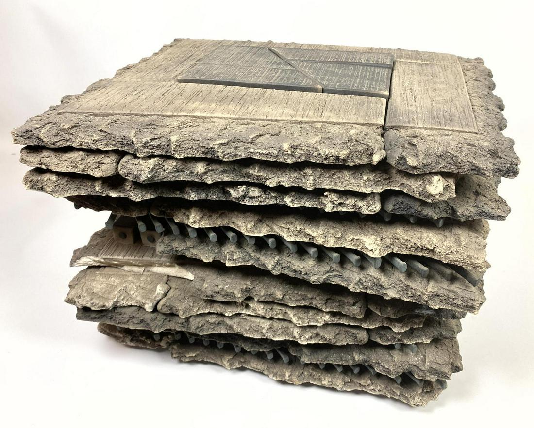 Brutalist Pottery Sculpture. Layers and layers of potte (1 of 8)