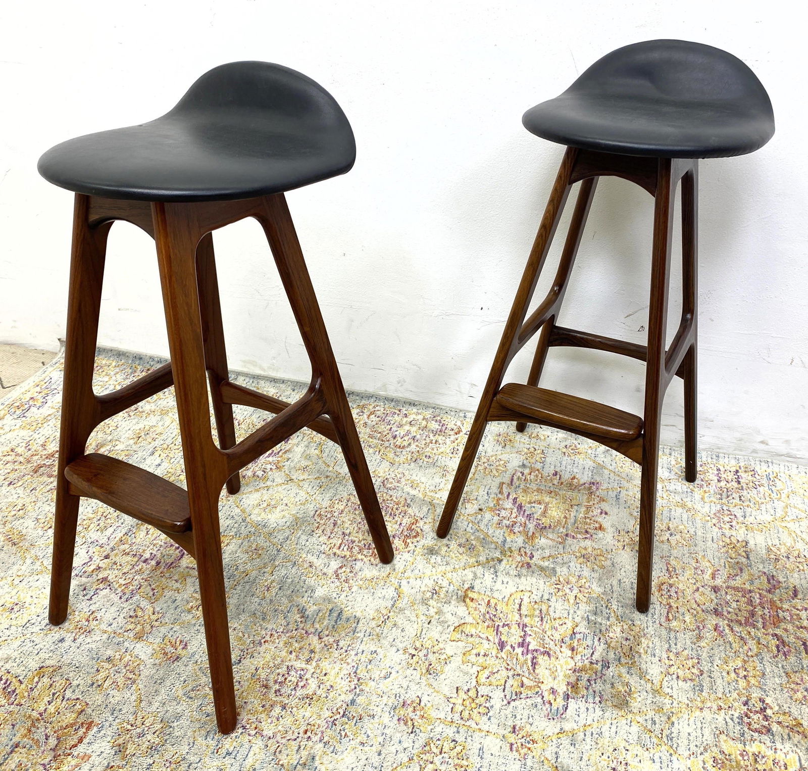 Pr ERIK BUCH Danish Modern Teak and Rosewood Bar Stools (1 of 5)