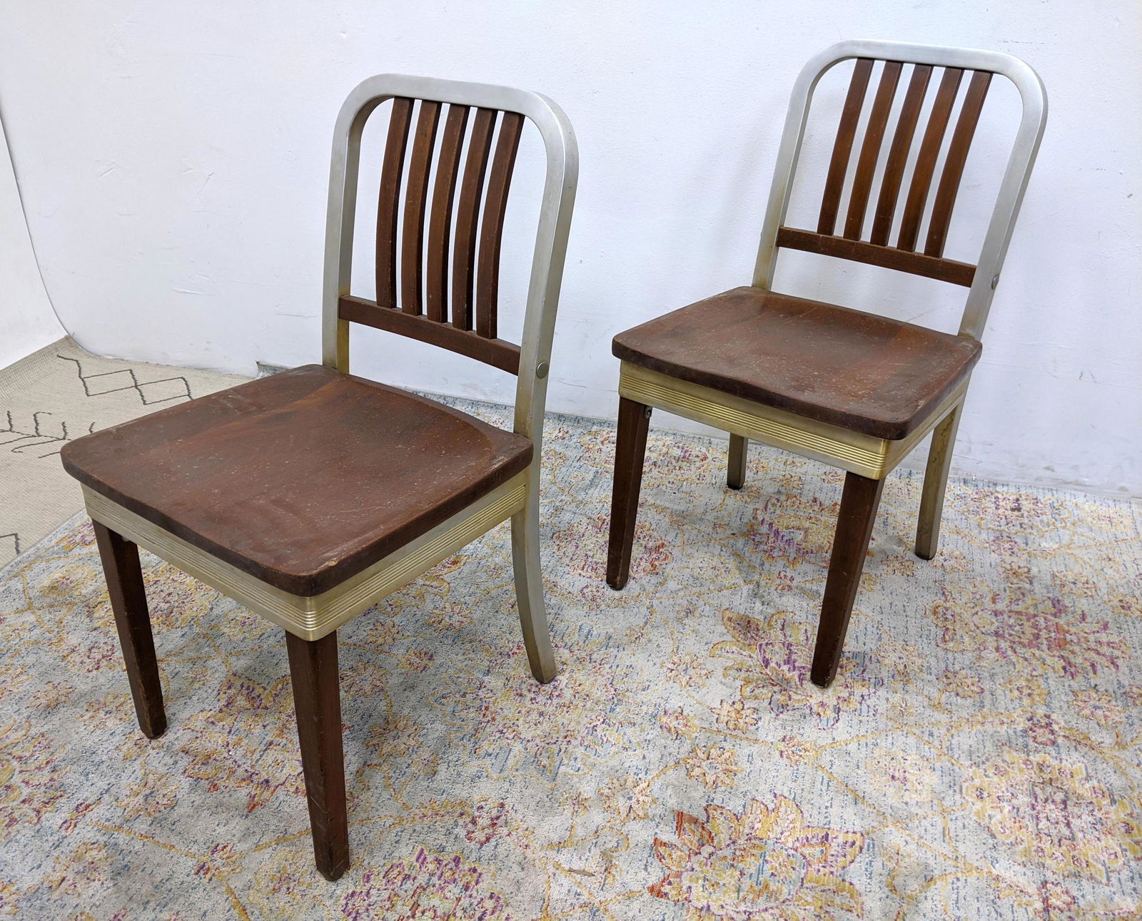 2 SHAW WALKER Chairs.  Aluminum and wood. (1 of 14)