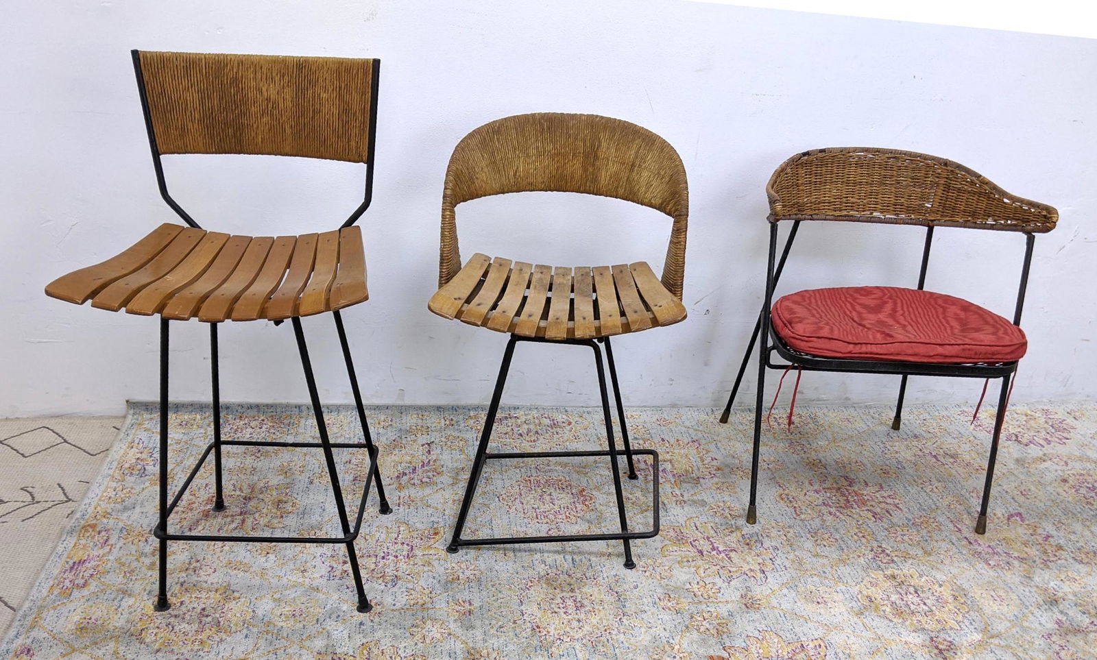 3pcs Arthur Umanoff Chairs and Bar Stools. (1 of 16)