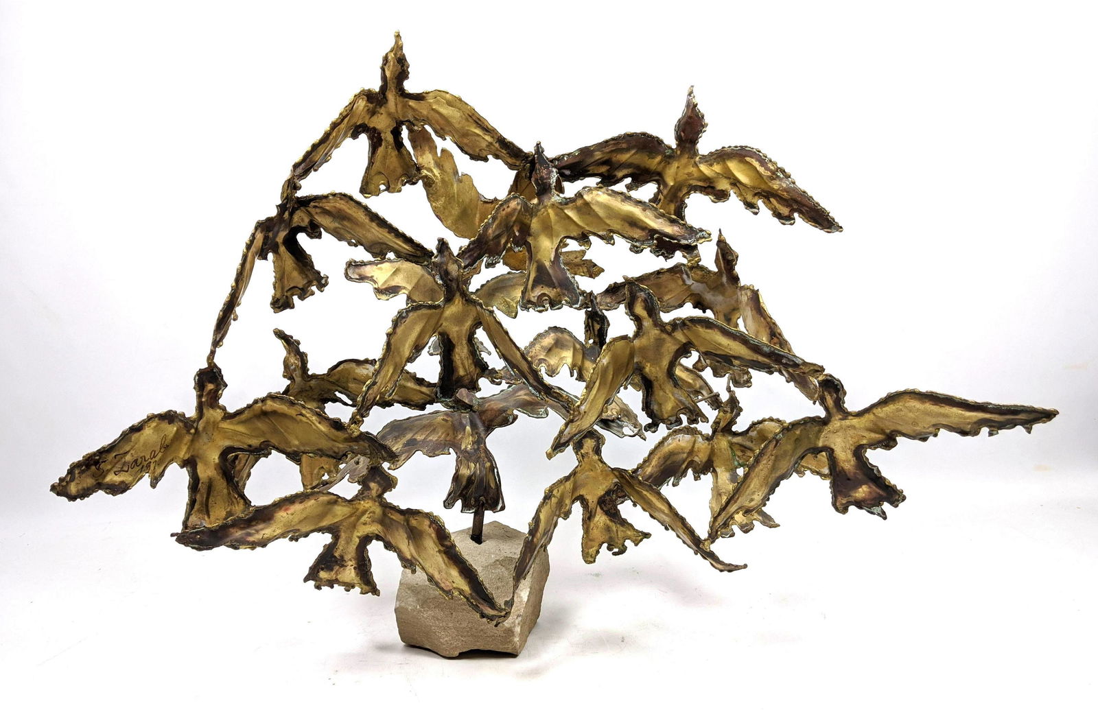S ZARAB 1970 Signed Bird Flock Sculpture. Welded & Torc (1 of 12)