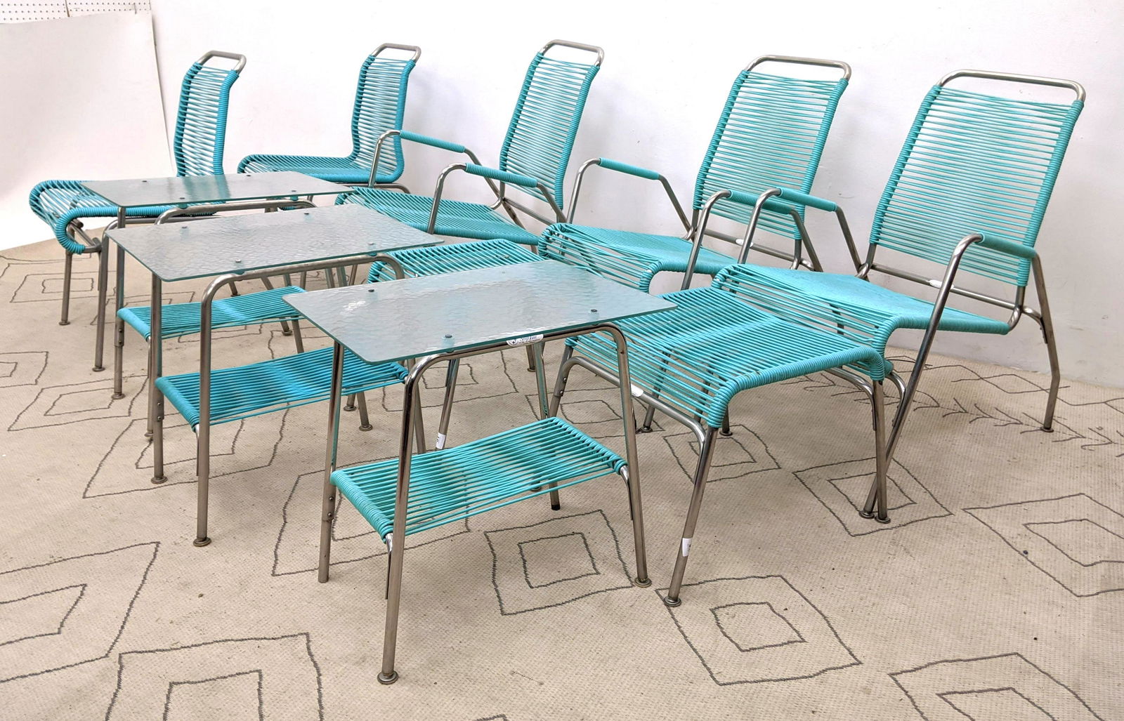 10pcs 50s Modern Outdoor Patio Furniture. Tables, Chair (1 of 18)