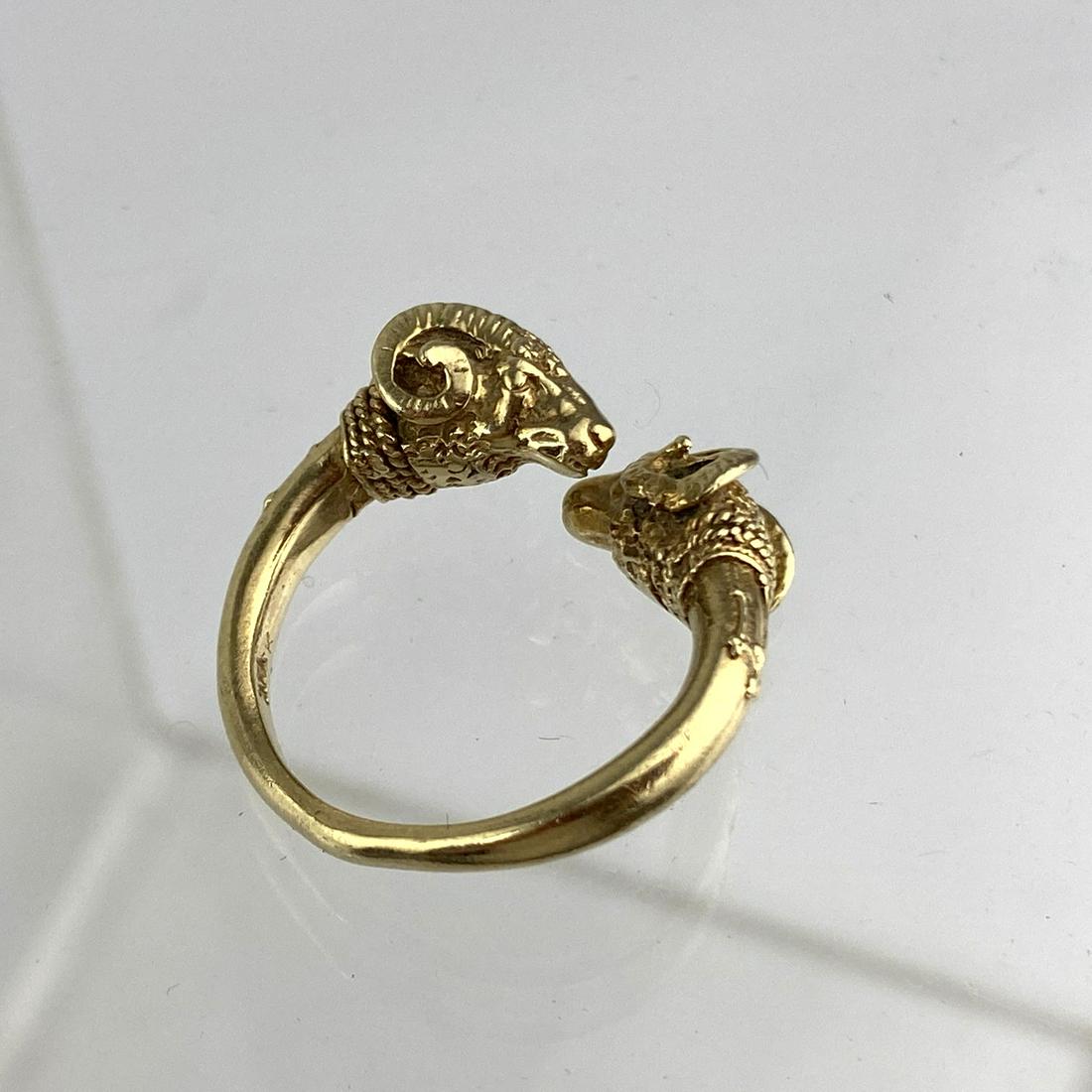 14K Gold Ram's Head Man's Ring.  Size  7.25.   7.1dwt (1 of 7)