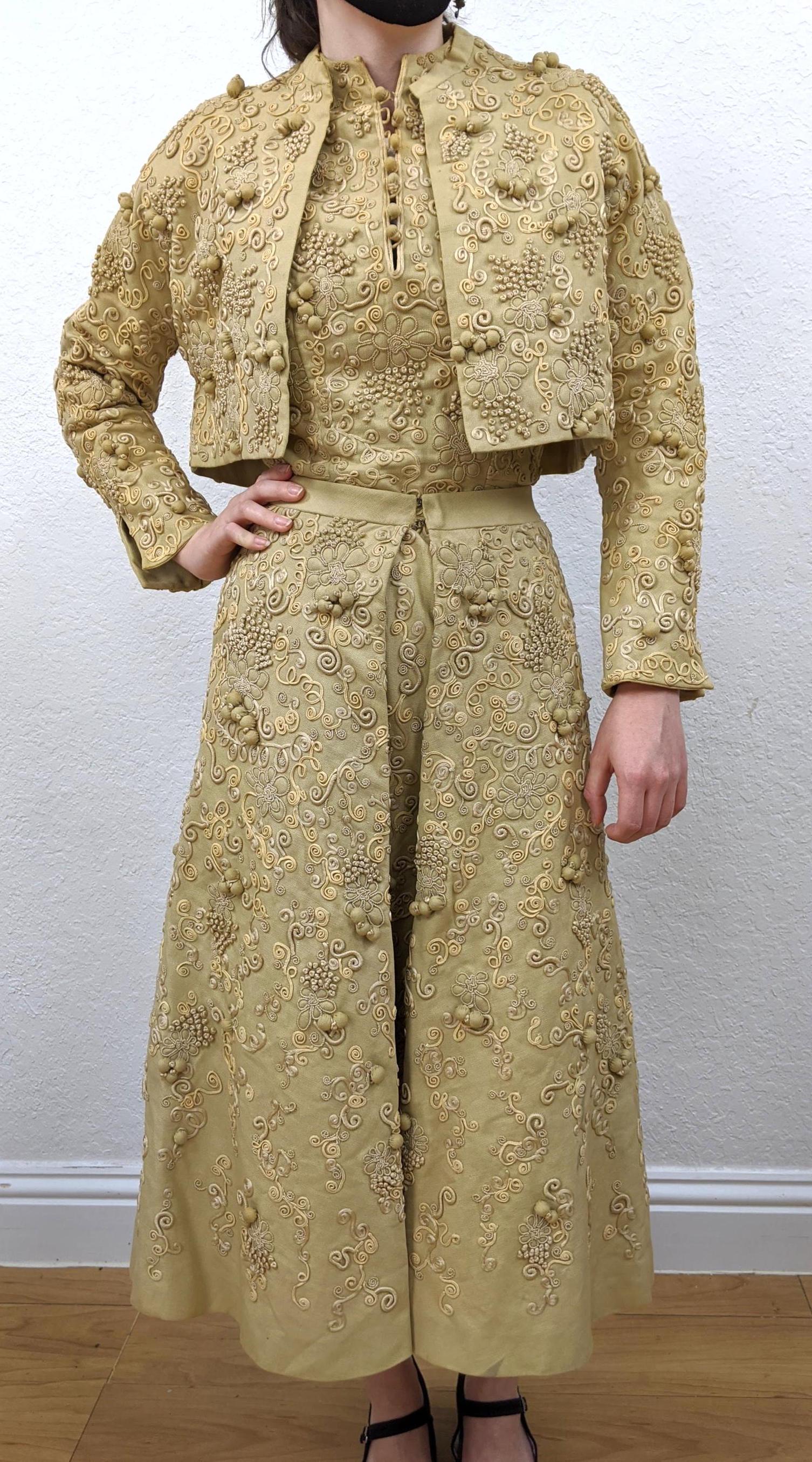 3pc CHRISTIAN DIOR 1950s Haute Couture Dress. (1 of 20)