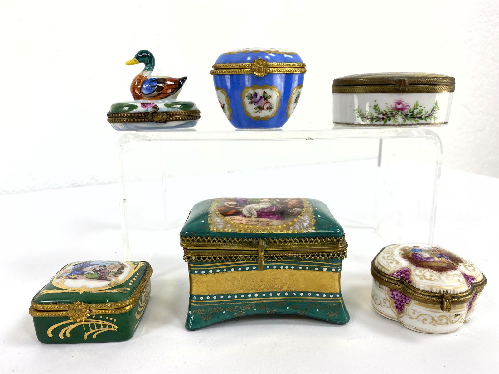 6pc Meissen, Limoges and French style porcelain hinged (1 of 20)