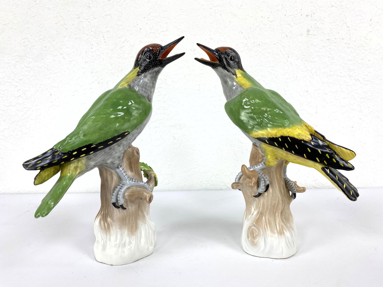 Pr DRESDEN Hand Painted Bird Figurines. Colorful Bird F (1 of 10)