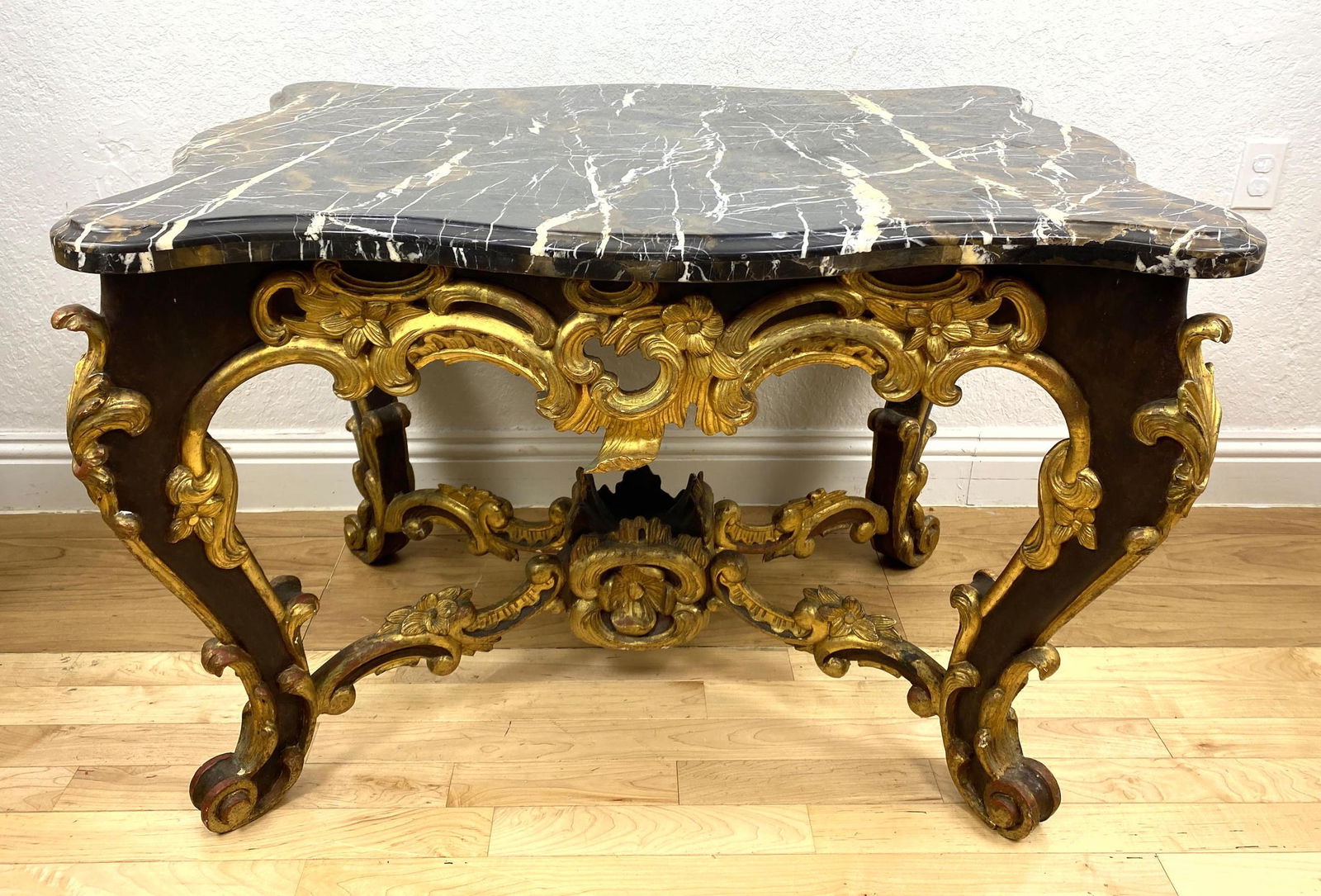 Fine French Empire Center Hall Table.  Carved wood fram (1 of 13)