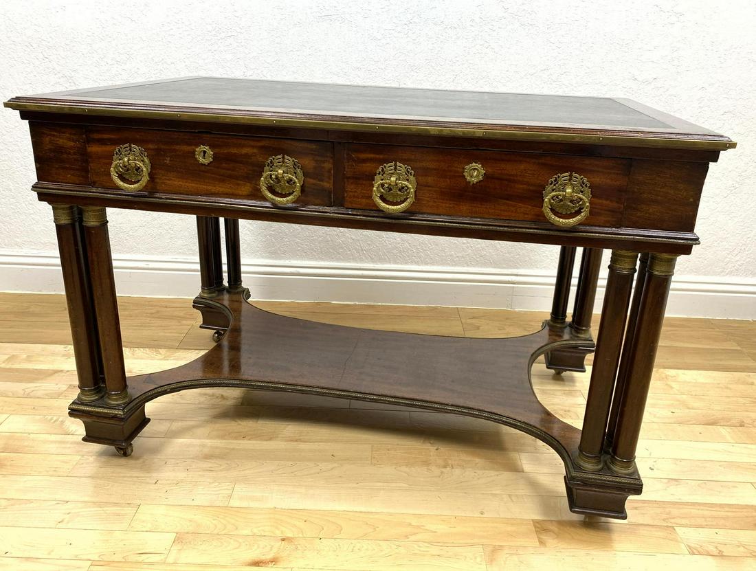 Antique Empire Style Leather Top Desk. Highly decorativ (1 of 14)