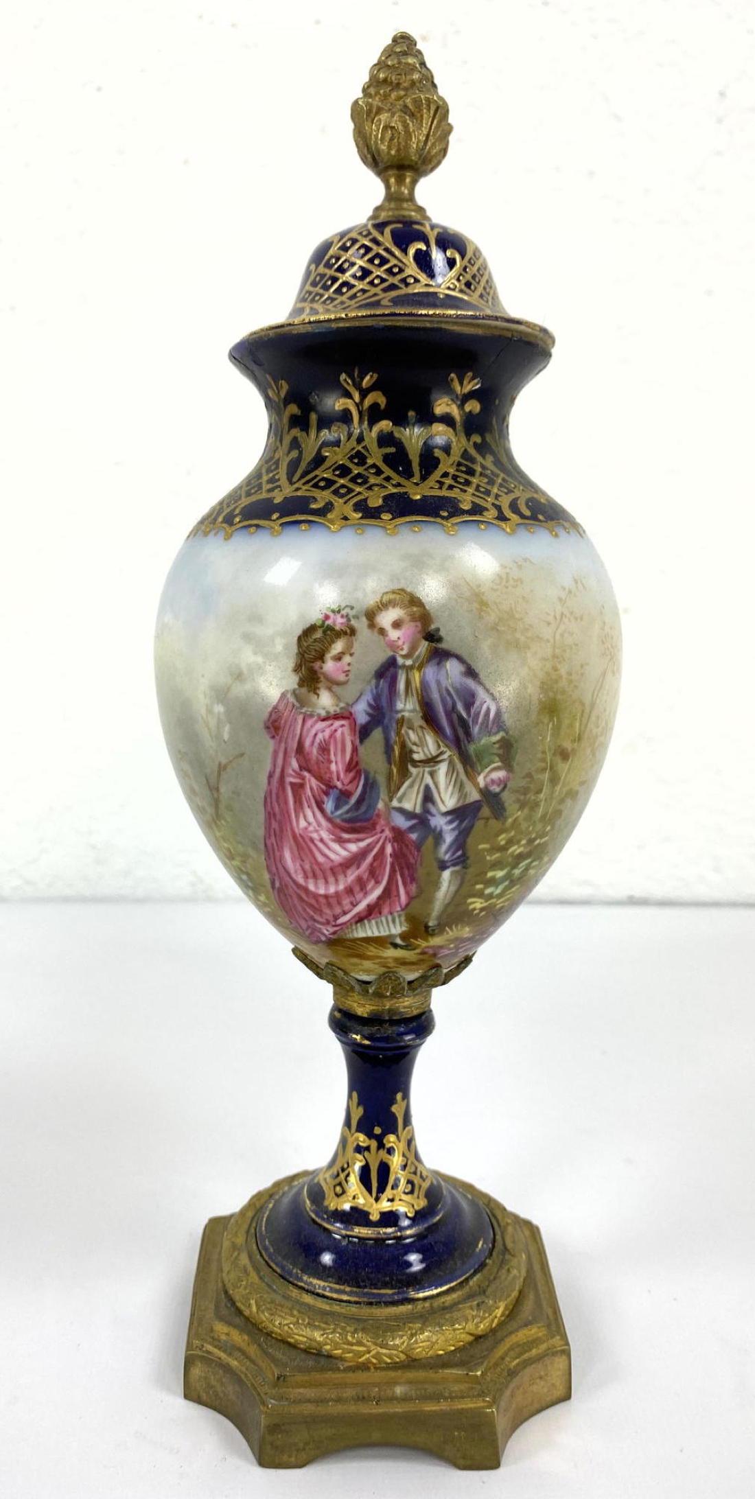 French SEVRES  Porcelain Urn Vase. Artist signed. Gilt (1 of 14)