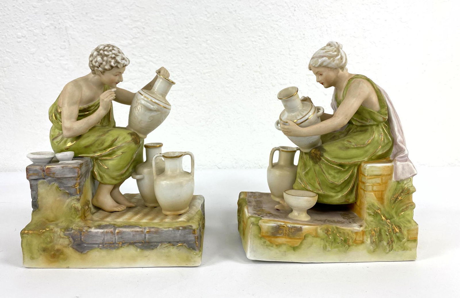 Pair Painted Porcelain Figures depicting Artist paintin (1 of 10)