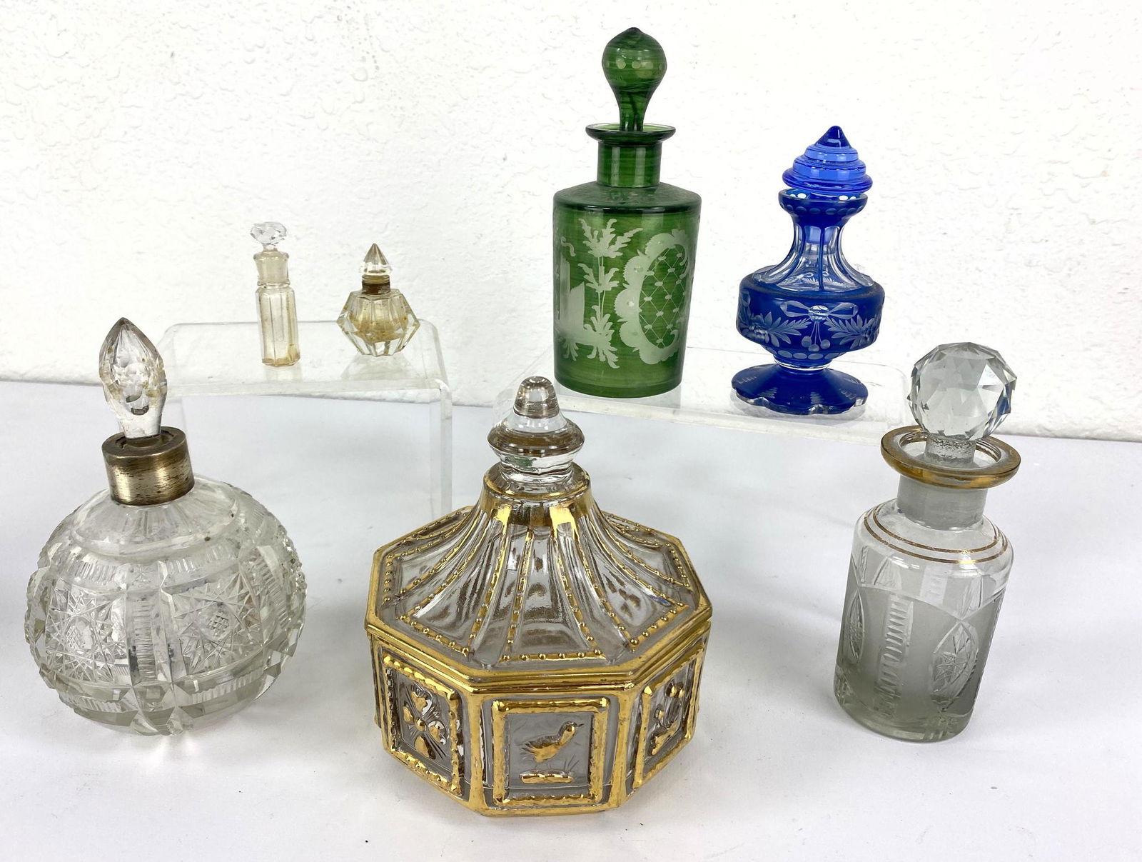 7pc Decorative Glass Bottle Lot. Perfume Bottles, Dress (1 of 19)