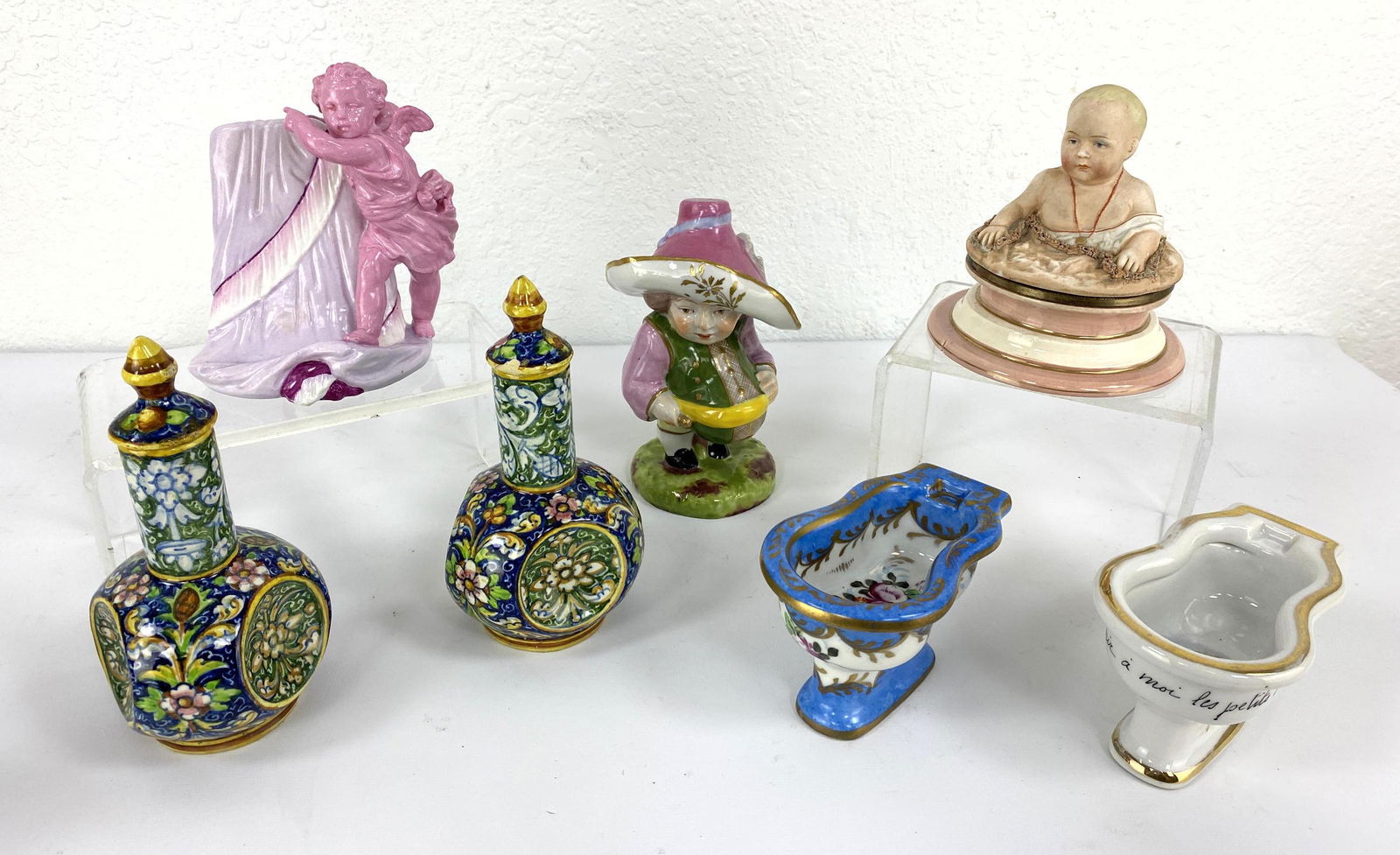 7pc Lot. French and Italian Porcelain. Figural, Bottles (1 of 20)