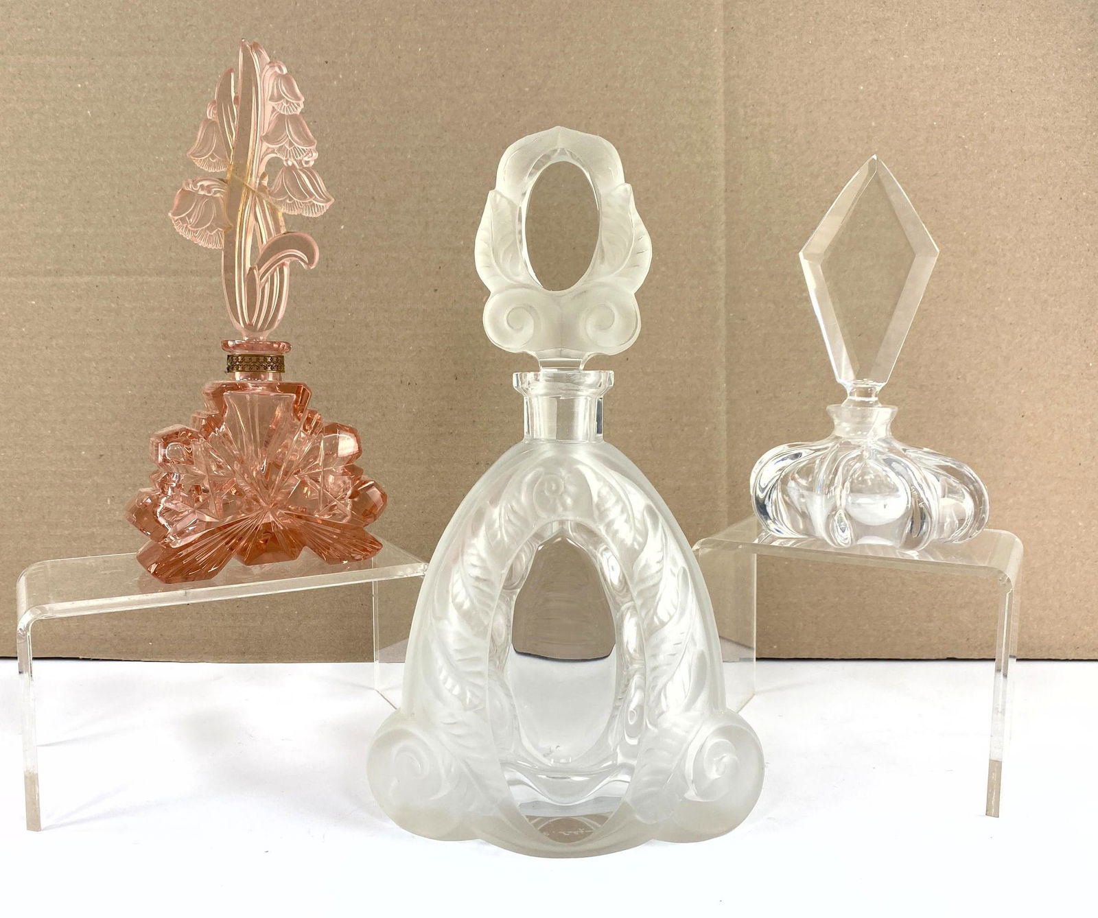 3pc Vintage Large Perfume Bottles Perfumers. (1 of 16)