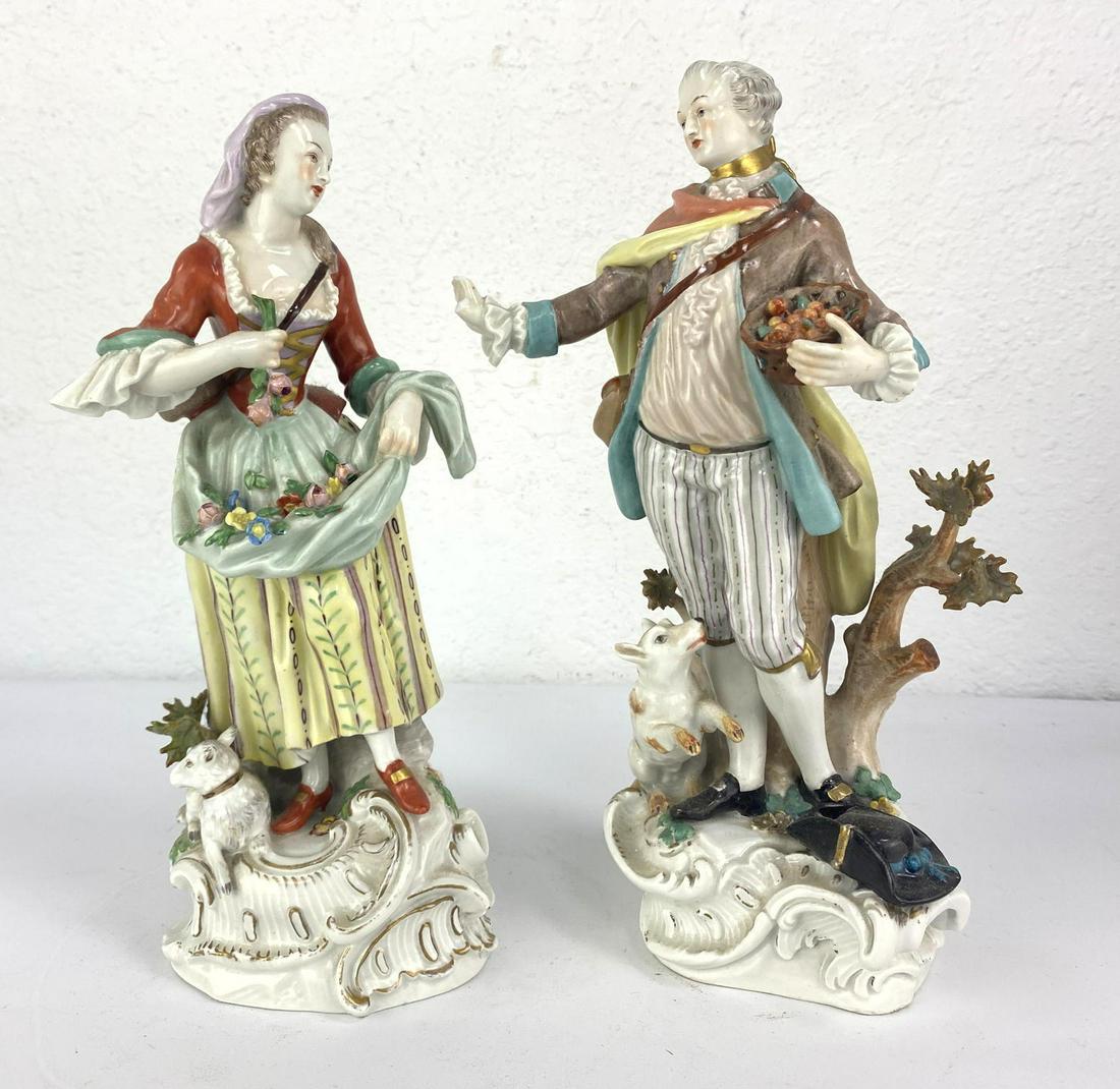 Pr MEISSEN German Porcelain Figures. Hand Painted Porce (1 of 12)