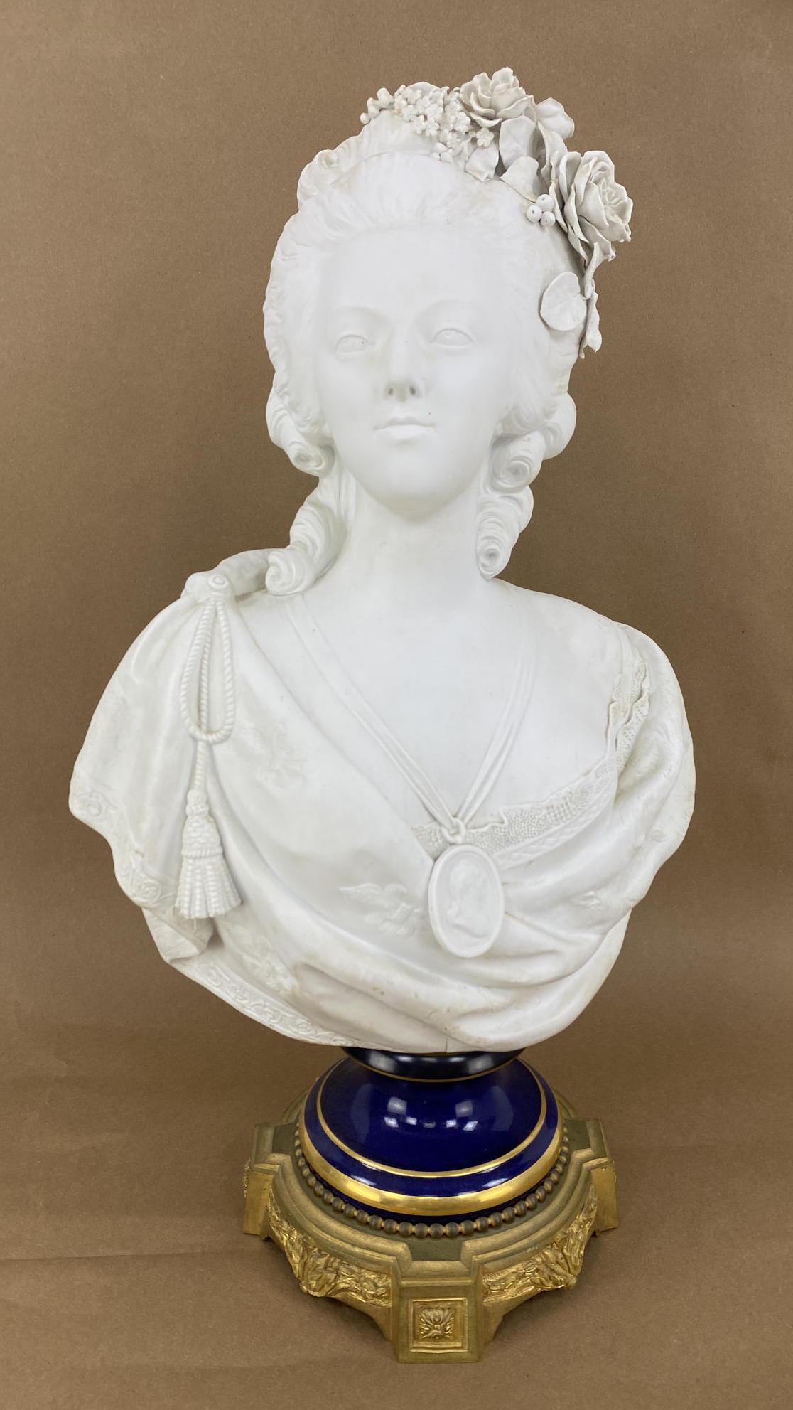 SEVRES LE COMTE  Bisque Bust Sculpture on Sevres Base. (1 of 17)