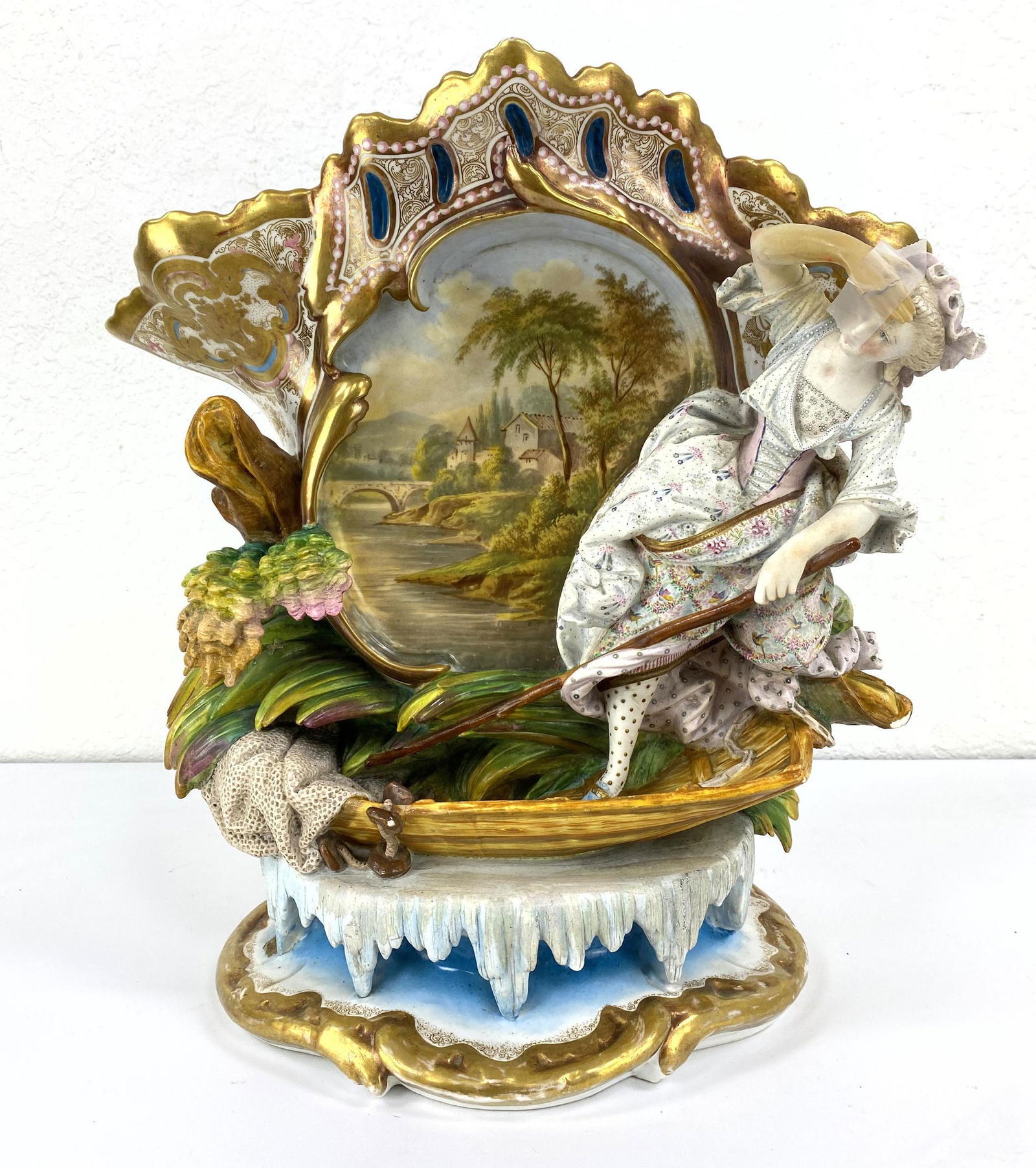 Old Paris Porcelain Mantle Vase. Hand Painted. (1 of 13)