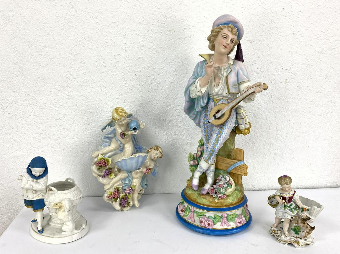 4pcs French and Italian Painted Porcelain Figures. Wall (1 of 20)