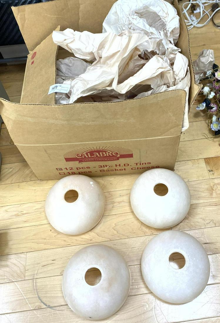 Box Alabaster Chandelier Shades.: Box Alabaster Chandelier Shades. -- Dimensions: ---