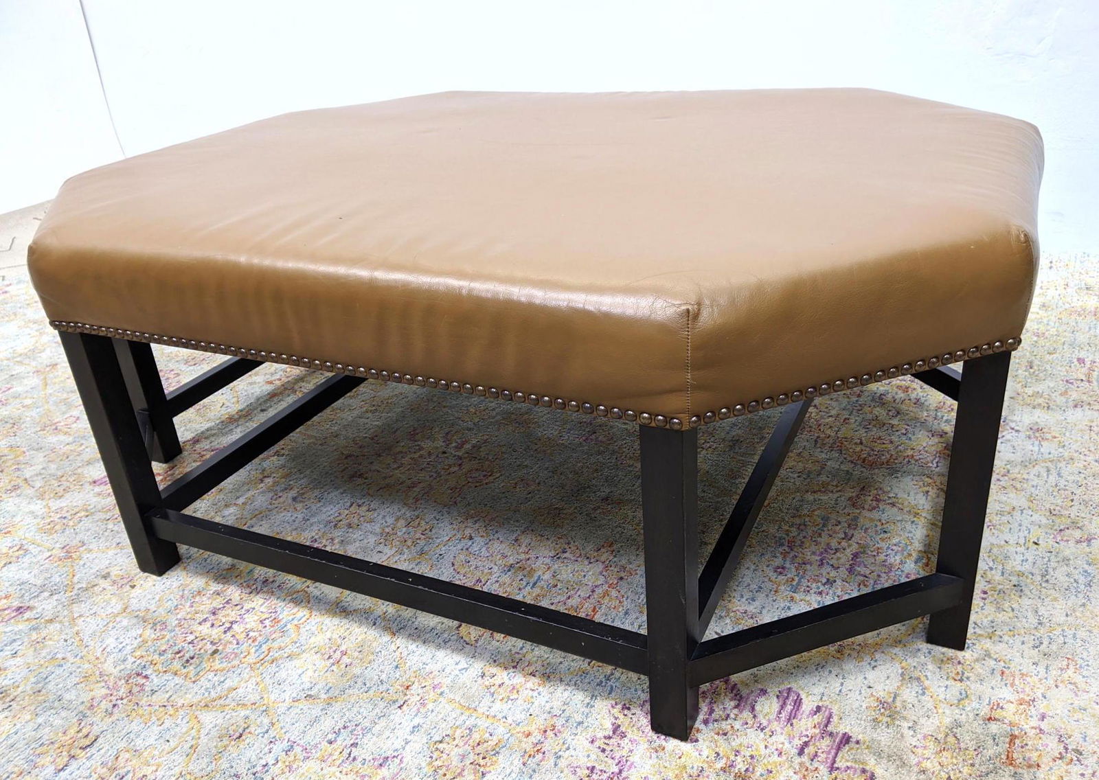 Large Oversized Bench Ottoman. Decorator with ebonized (1 of 9)
