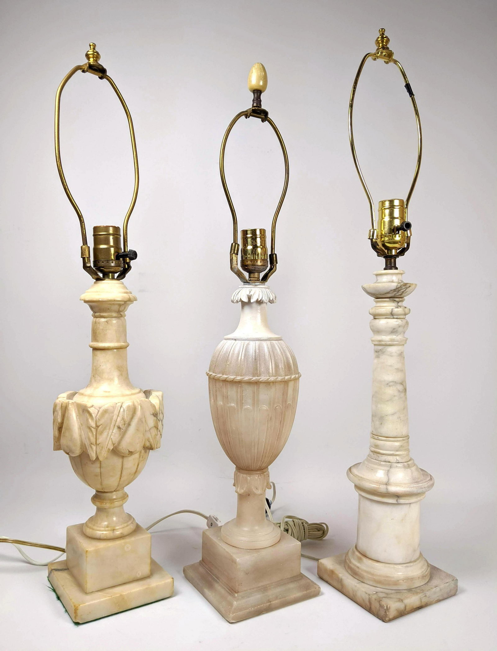 Lot Three 3 Alabaster Table Lamps. (1 of 16)