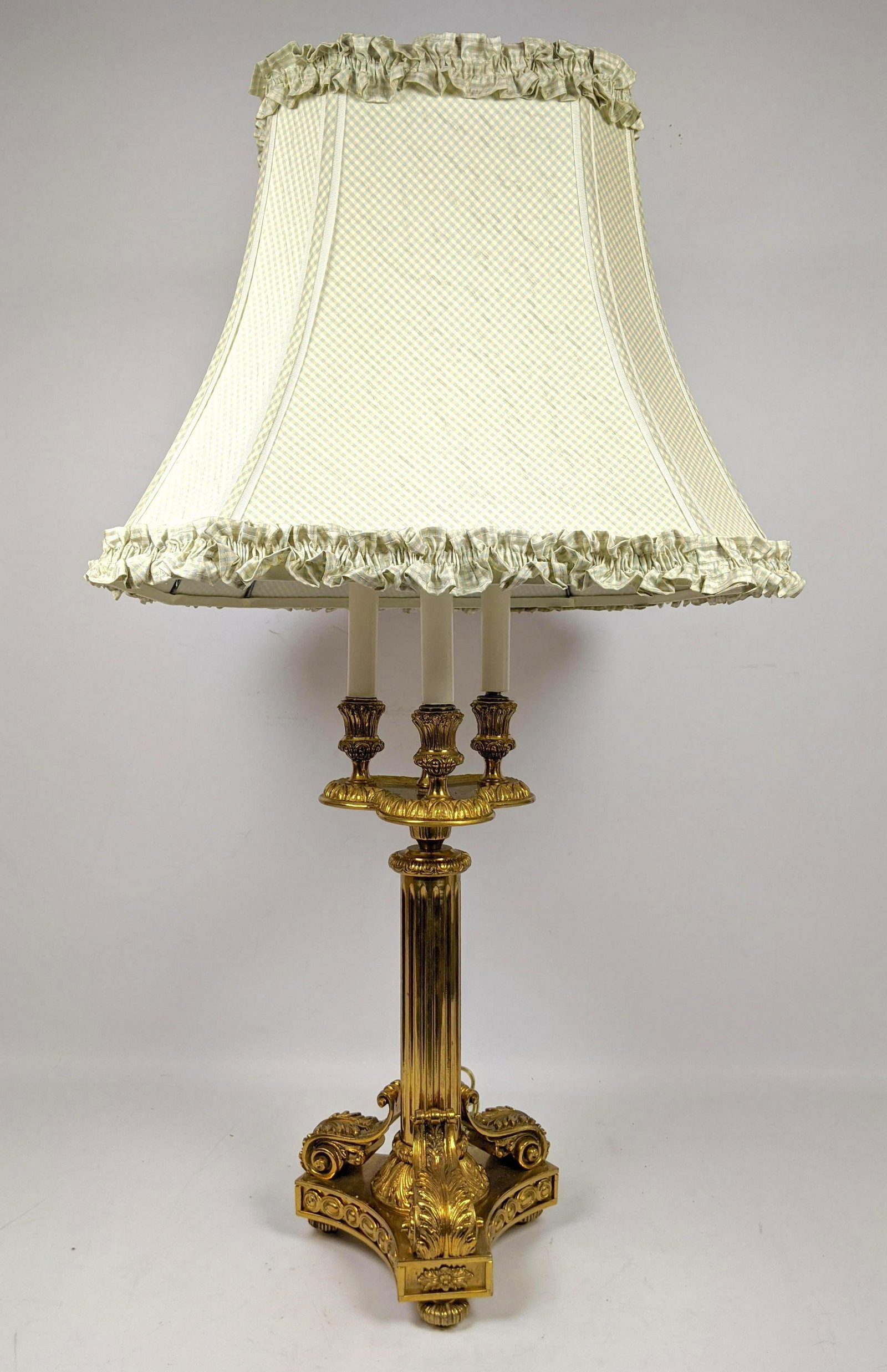 ARROWSMITH Gilt Brass Classical Form Table Lamp. Fluted (1 of 16)