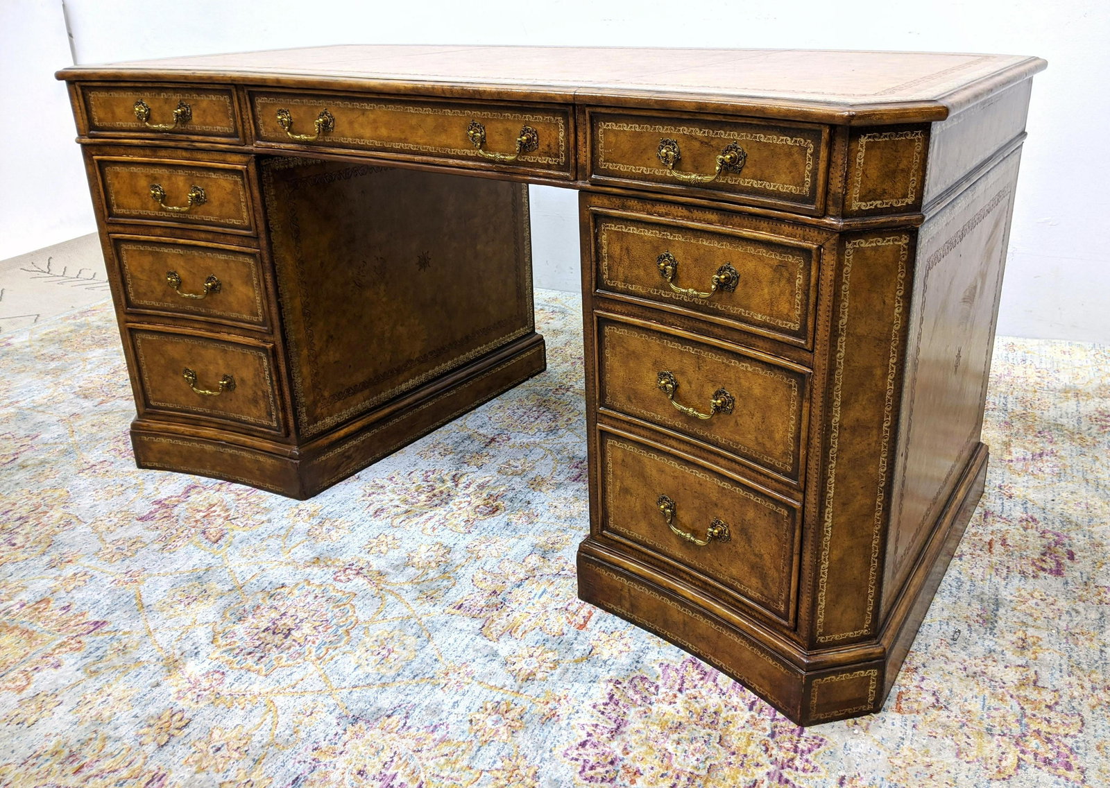 MAITLAND SMITH Decorator Desk. Concave front. Wood Cabi (1 of 16)