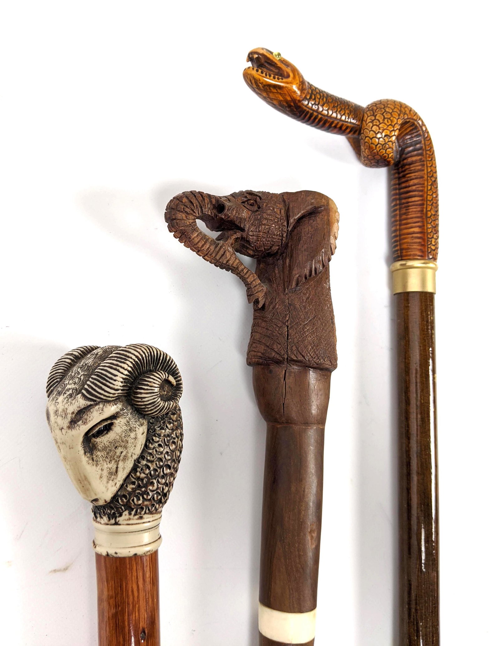 3 Decorative Cane Walking Sticks. (1 of 13)