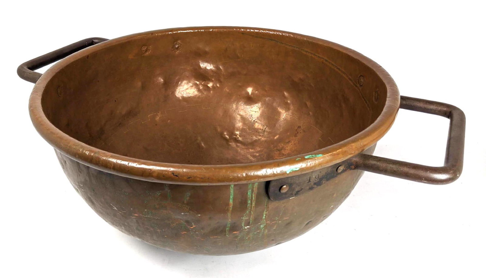 Large Copper Apple Butter Bowl with Handles. Copper and (1 of 14)