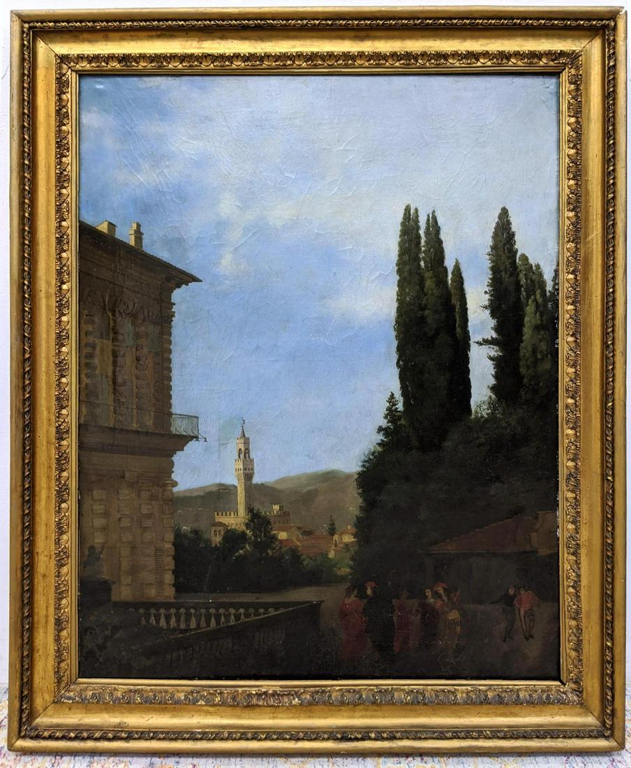 Unsigned Oil Painting on Board.  Italian Country Side. (1 of 9)