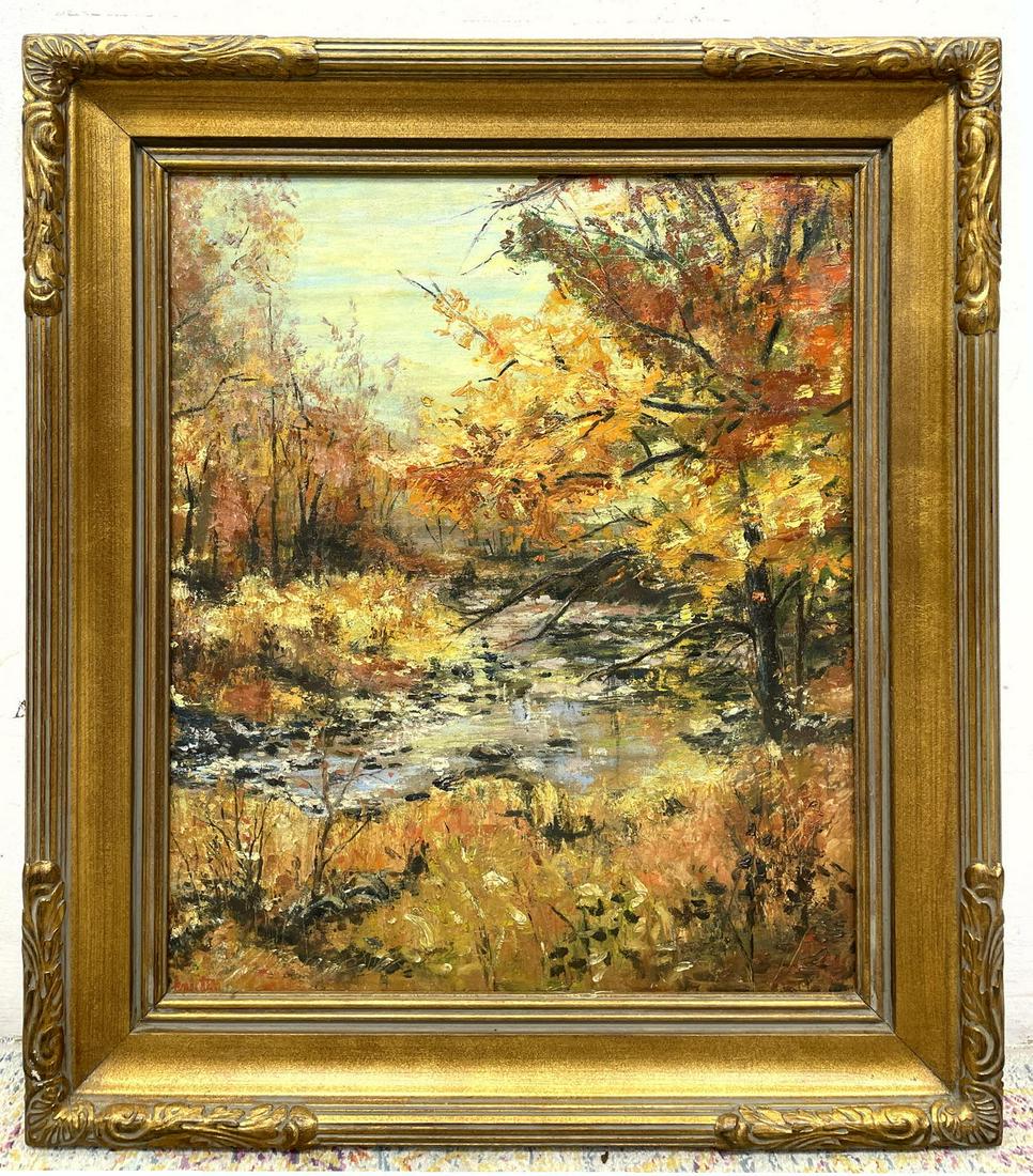 GEORGE KNECHT Impressionist Landscape Painting. Autumna (1 of 8)