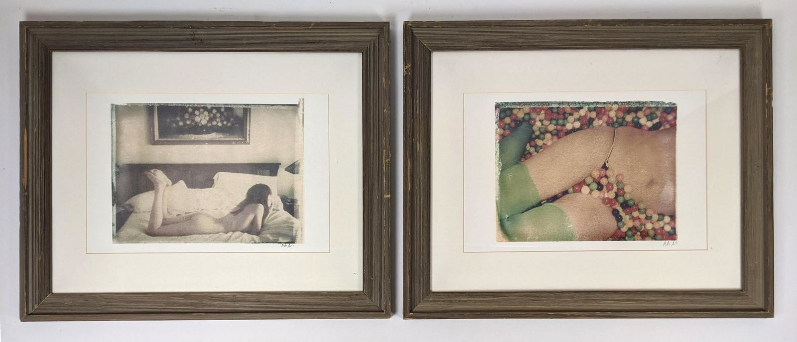 2pc Signed Photographic prints. Female Nudes. Backs mar (1 of 10)