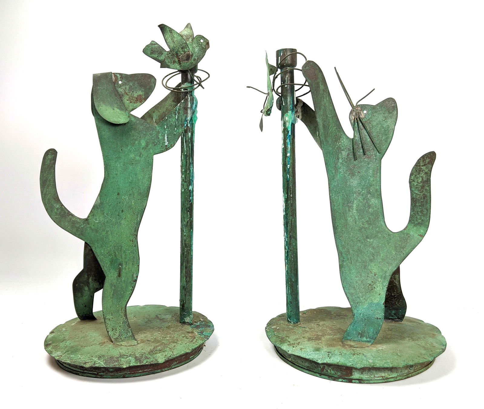 KEESAL & MATHEWS Figural Copper Dog & Cat Candlesticks (1 of 17)