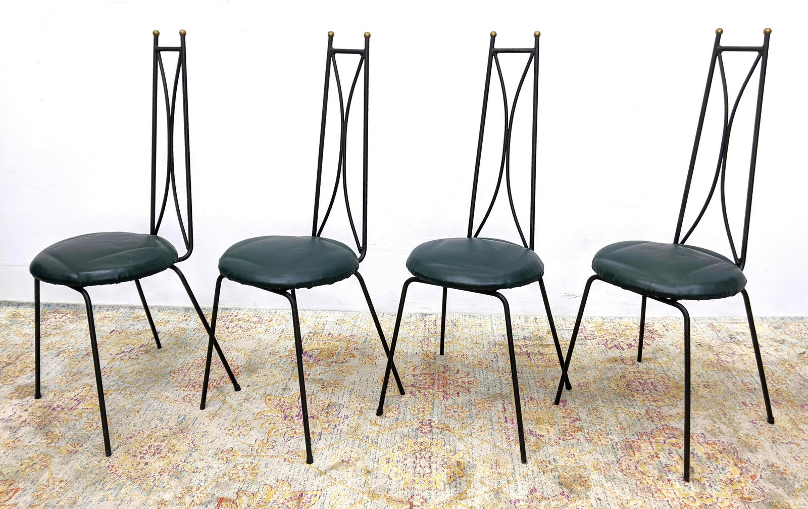 Set 4 Tall Back Iron Cafe Dining Chairs. In the manner (1 of 12)
