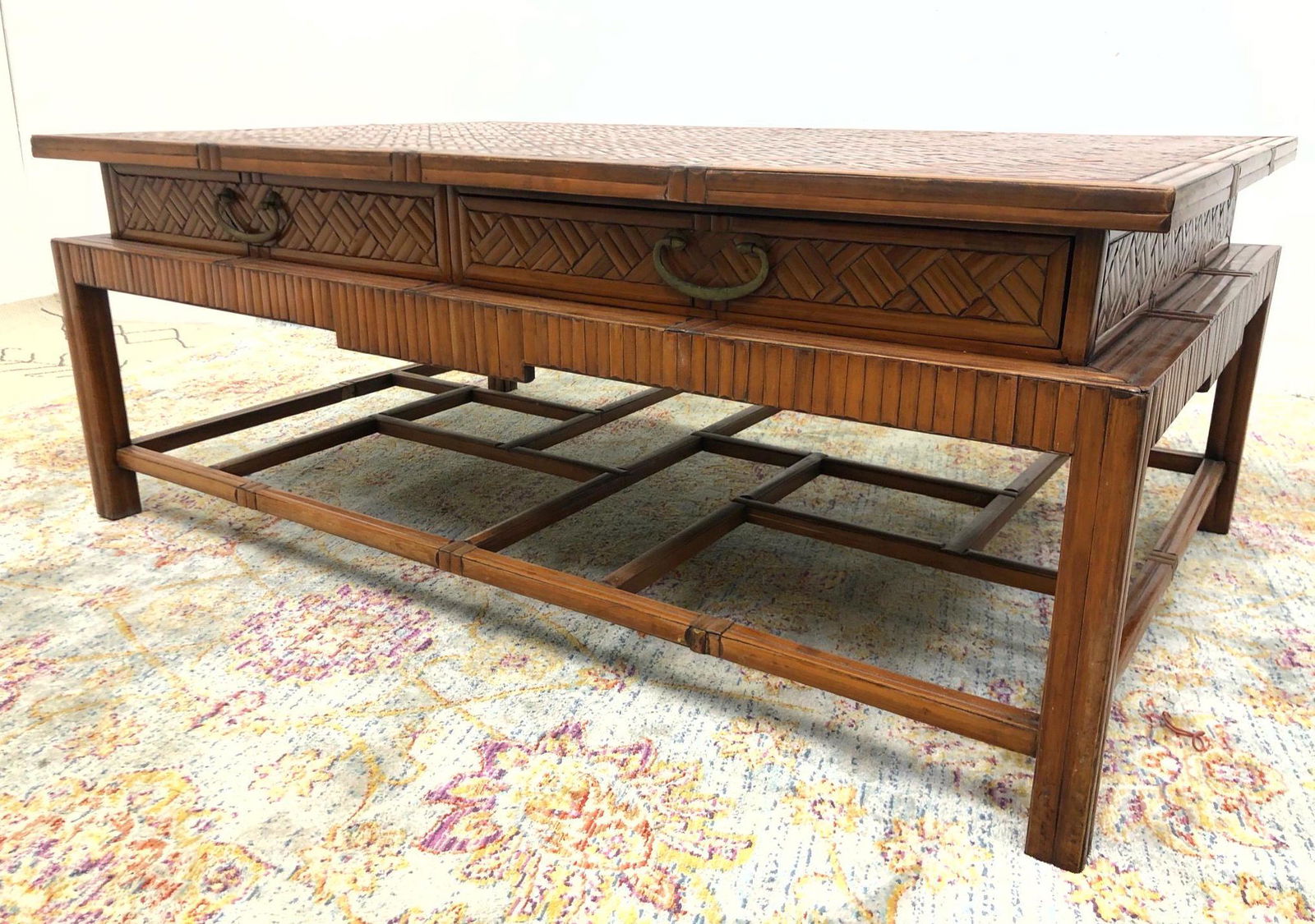 Decorator Rattan Bamboo Coffee Cocktail Table.  Asian D (1 of 10)