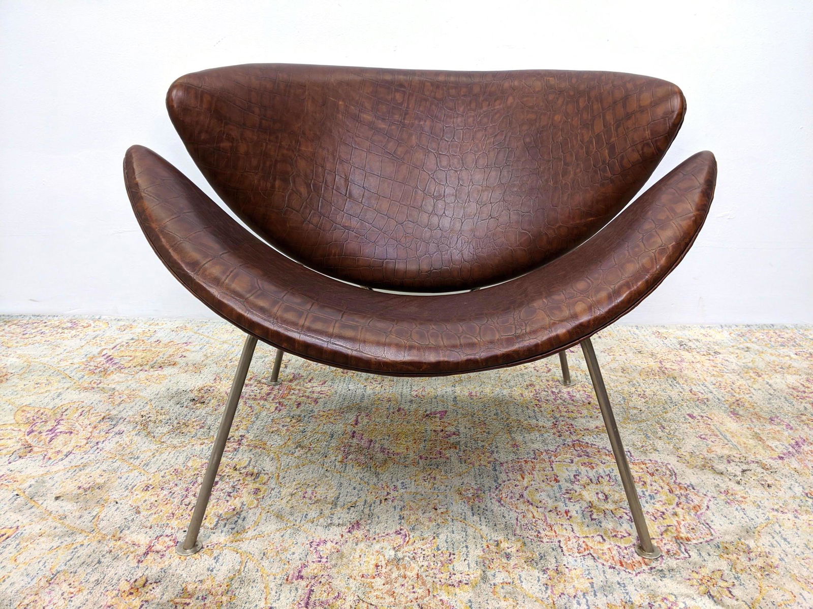 PIERRE PAULIN Slice Lounge Chair. Faux Alligator Uphols (1 of 10)