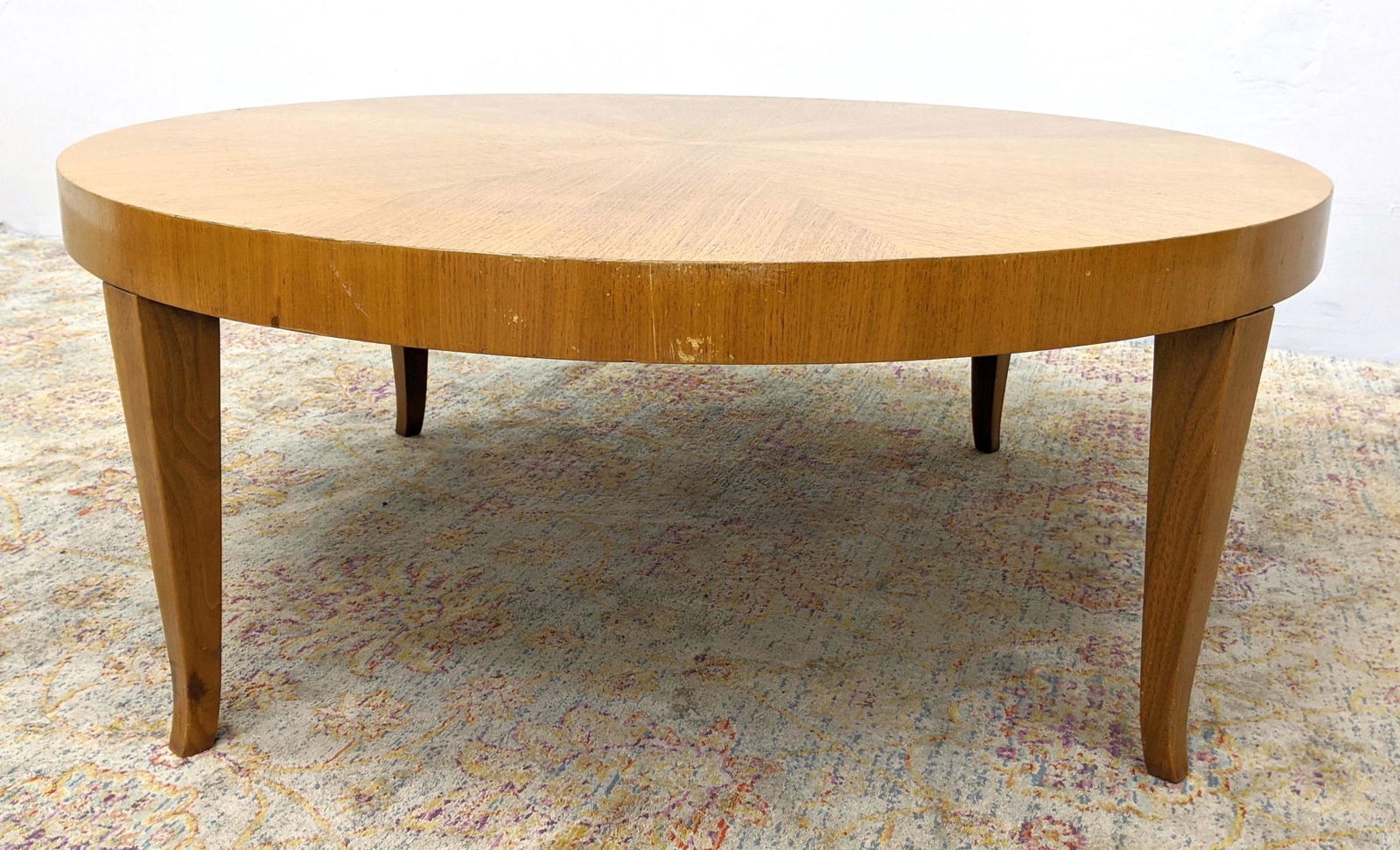 Round WIDDICOMB Modernist Cocktail Coffee Table. Pie Sl (1 of 10)