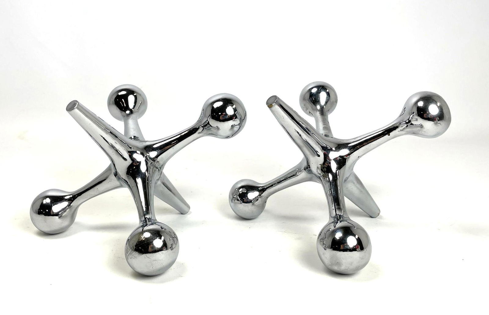 Pr Chromed Steel Jack Bookends. Bill Curry Jax Style. (1 of 7)