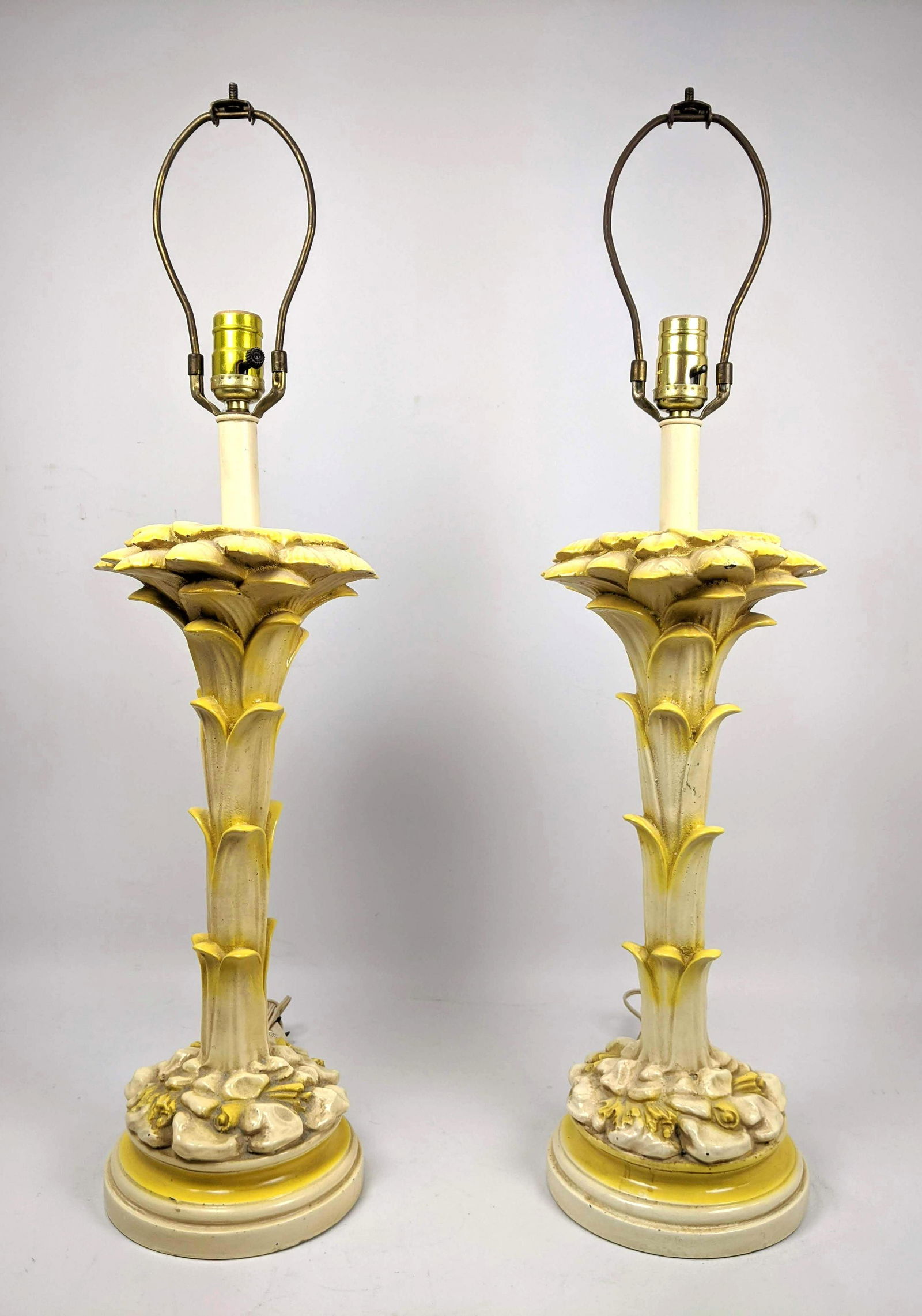 Pair SERGE ROCHE Style Table Lamps. Palm form. (1 of 11)