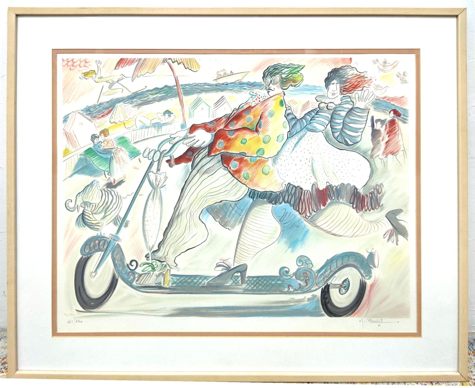 Signed MICHEL BOULET Modernist Figural Lithograph print (1 of 8)