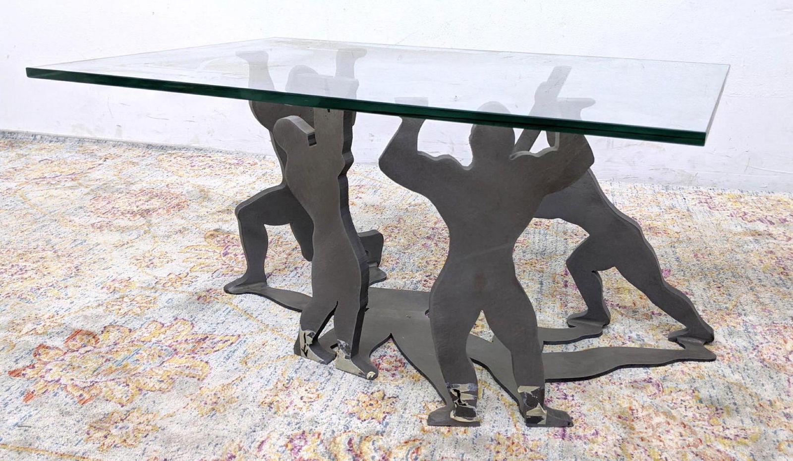 Figural Heavy Steel Base Coffee Cocktail Table. Studio (1 of 7)