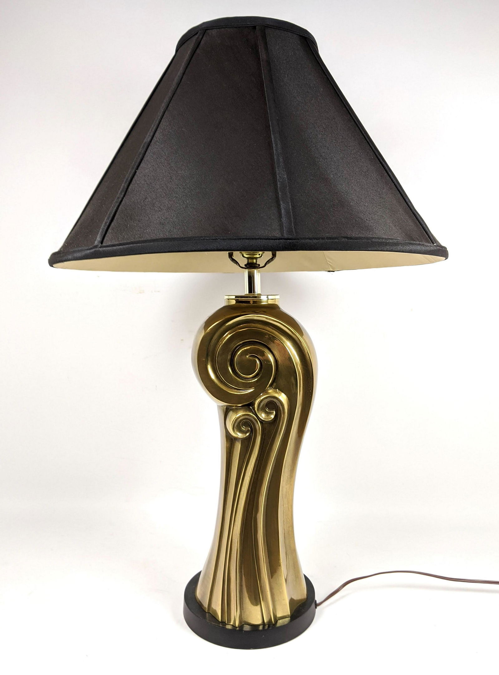 Tall Modernist Brass Sculptural Table Lamp. Scroll Desi (1 of 15)