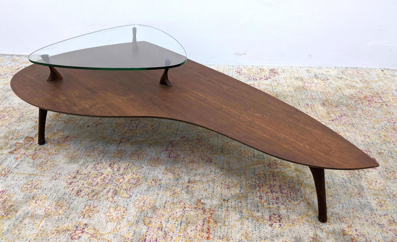 Modernist Walnut, Glass two tier Cocktail Table. Organi (1 of 16)