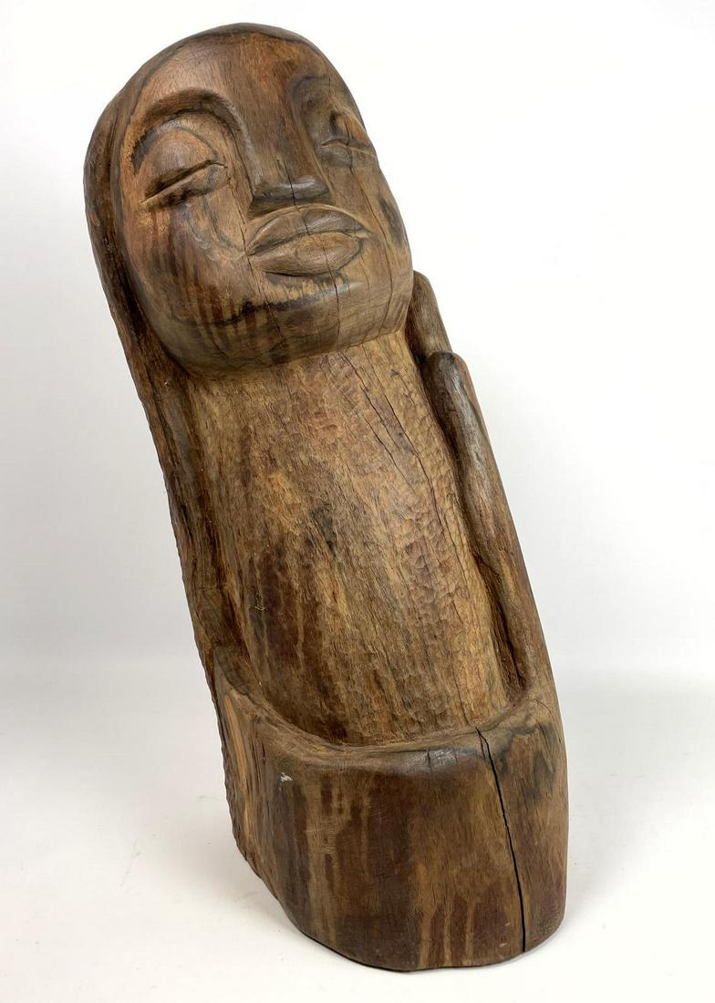 Elaine Kaufman Feiner Wood Figural Bust Sculpture (1 of 13)