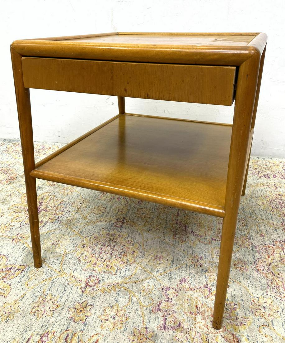 Robsjohn Gibbings style Single Drawer Night Stand. Side (1 of 10)