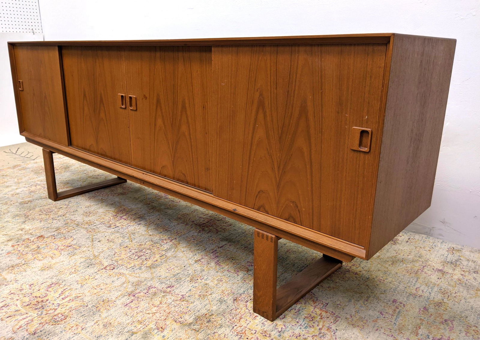 Danish Modern Teak Credenza Sideboard. Sliding Doors. R (1 of 15)