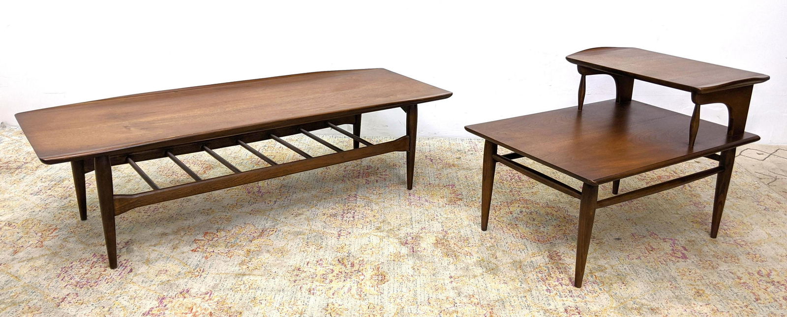 Pr BASSETT Modernist Tables. Coffee,  Step Side Table. (1 of 18)