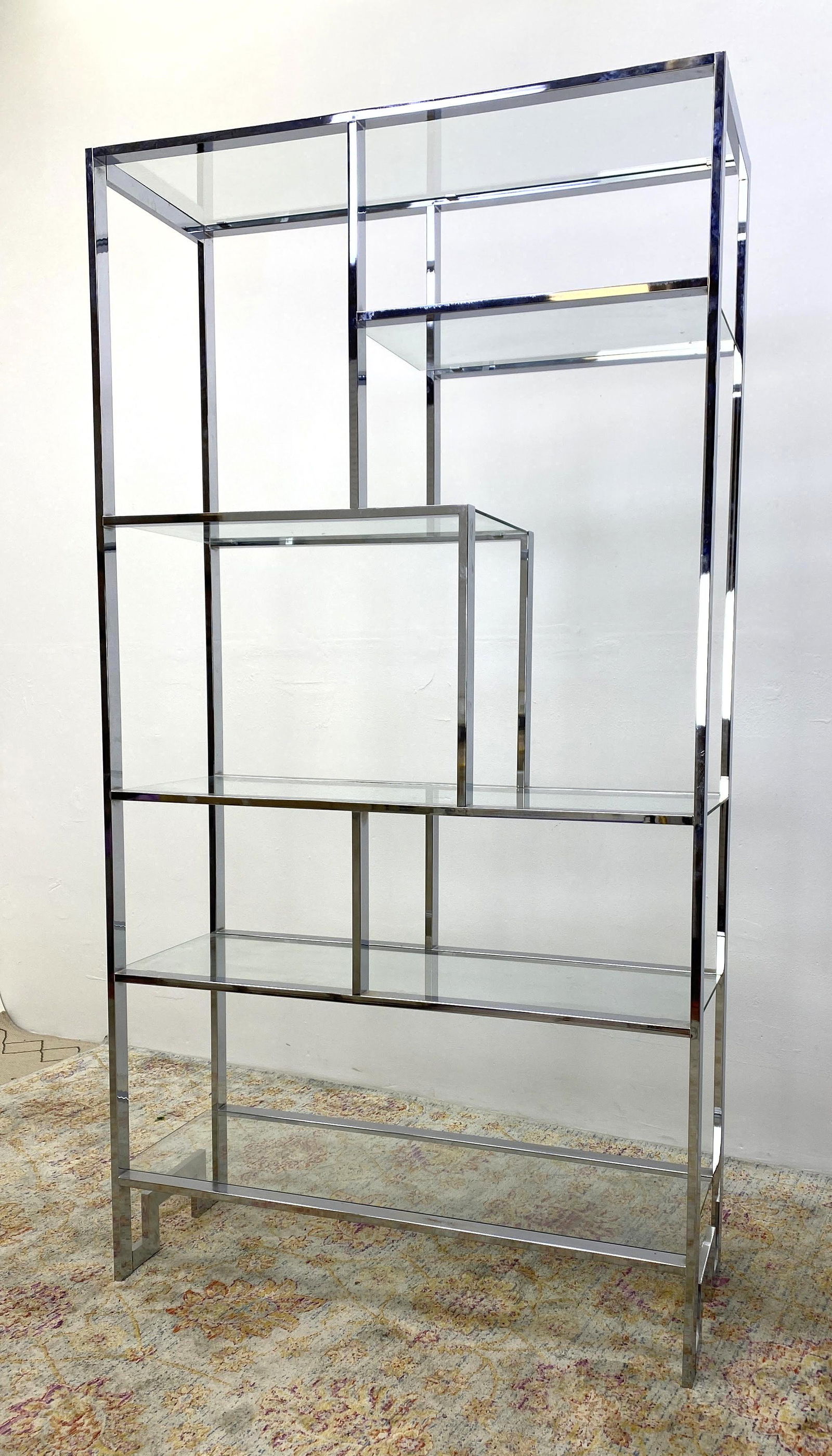 MILO BAUGHMAN Attributed Chrome Etagere Shelf Unit. Chr (1 of 9)